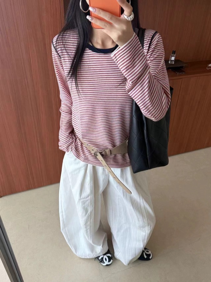 细条纹针织衫,玲珑STUDIO博山实体店新款